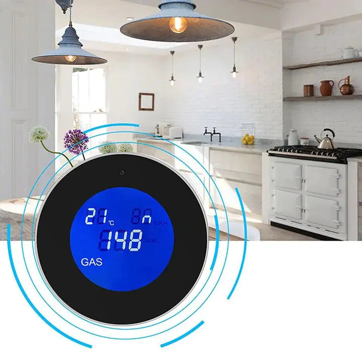 Digital LCD Temperature Display Gas Sensor for Home Kitchen safety-con
