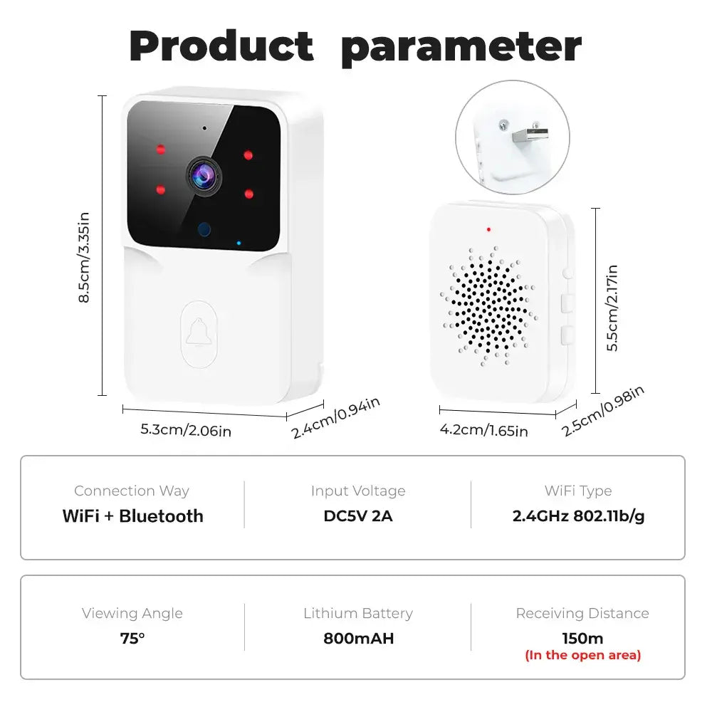 Wi-Fi Video Doorbell communicate with visitors using your smartphone. 