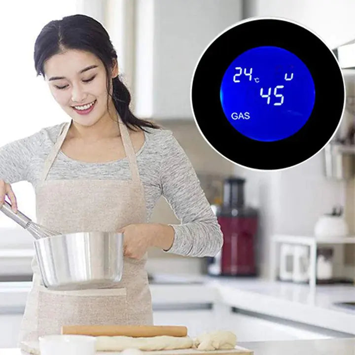 Digital LCD Temperature Display Gas Sensor for Home Kitchen safety-con