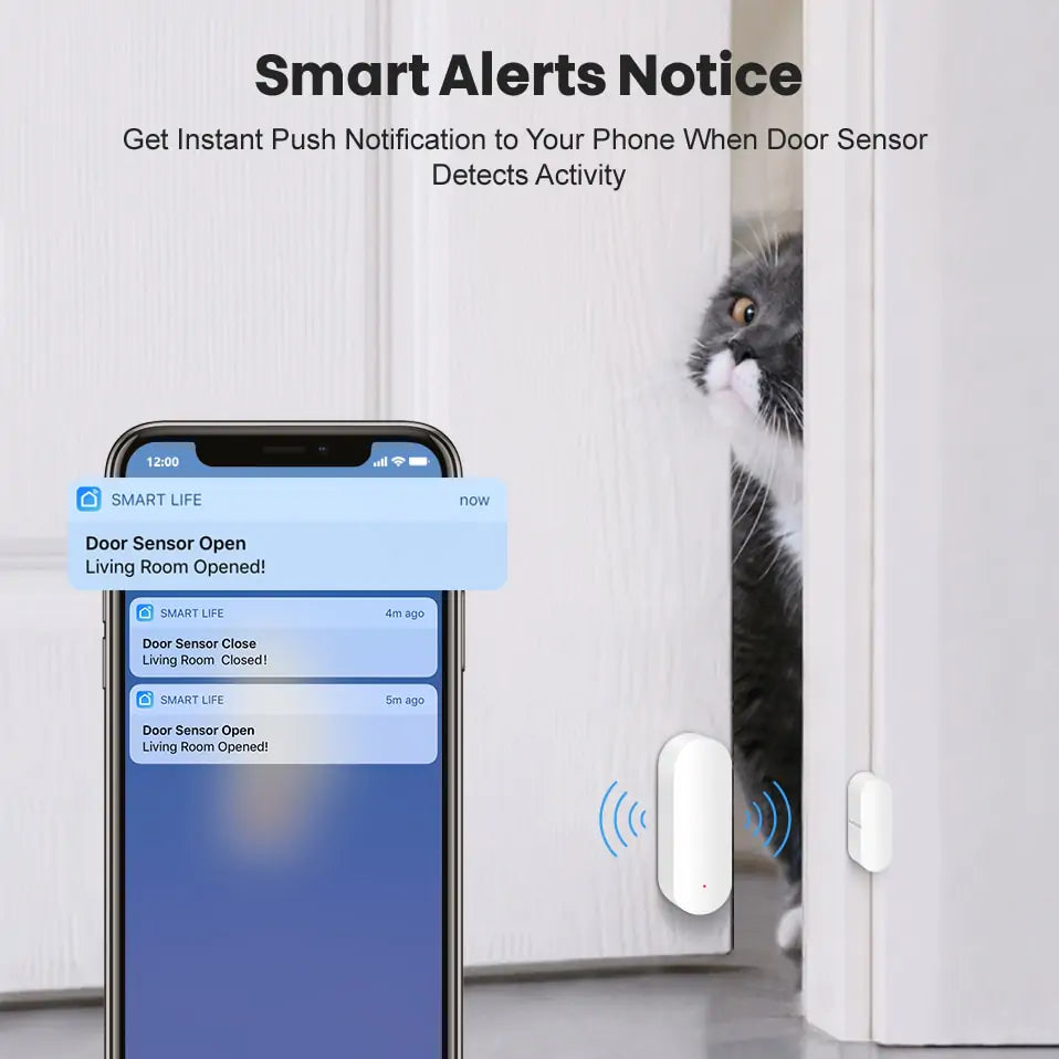 Wi-Fi Window Sensor enhances your home security monitoring the status.